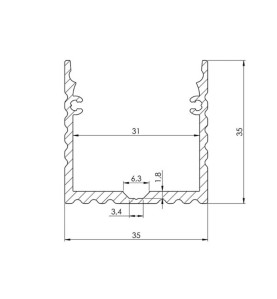 POWERLINE - PROFILÉ EN ALUMINIUM POUR RUBAN LED - LARGEUR 35 mm - ALUM