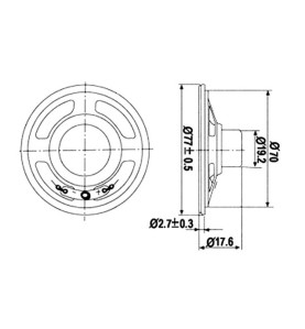 HAUT-PARLEUR MINIATURE - 1W / 8 ohm - Ø 77mm - VS