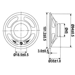 HAUT-PARLEUR MINIATURE - 2W / 8 ohm - Ø 101mm