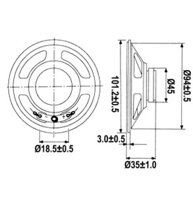 HAUT-PARLEUR MINIATURE - 2W / 8 ohm - Ø 101mm - VS