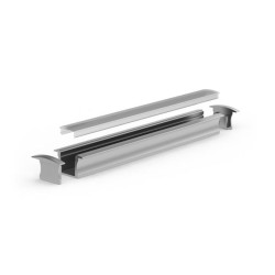 RECESSED SLIMLINE 15 mm - PROFILÉ EN ALUMINIUM POUR RUBAN LED - À ENCASTRER - ALUMINIUM ANODISÉ - ARGENT - 2 m