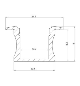 RECESSED SLIMLINE 15 mm - PROFILÉ EN ALUMINIUM POUR RUBAN LED - À ENCA