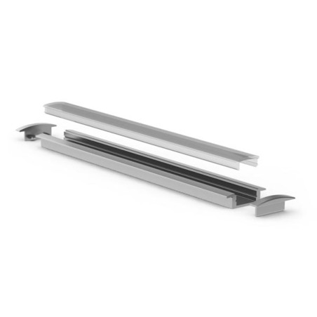 RECESSED SLIMLINE 7 mm - PROFILÉ EN ALUMINIUM POUR RUBAN LED - À ENCASTRER - ARGENT - 2 m