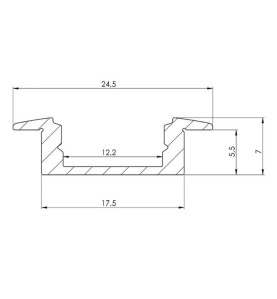 RECESSED SLIMLINE 7 mm - PROFILÉ EN ALUMINIUM POUR RUBAN LED - À ENCAS
