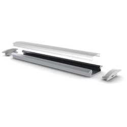 RECESSED SLIMLINE 8 mm - PROFILÉ EN ALUMINIUM POUR RUBAN LED - À ENCASTRER - ALUMINIUM ANODISÉ - ARGENT - 2 m