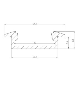 RECESSED SLIMLINE 8 mm - PROFILÉ EN ALUMINIUM POUR RUBAN LED - À ENCAS