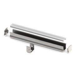 SLIMLINE 15 mm - PROFILÉ EN ALUMINIUM POUR RUBAN LED - ALUMINIUM ANODISÉ - ARGENT - 2 m