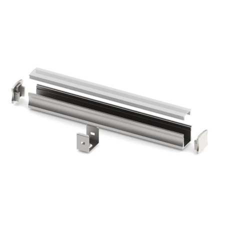 SLIMLINE 15 mm - PROFILÉ EN ALUMINIUM POUR RUBAN LED - ALUMINIUM ANODISÉ - ARGENT - 2 m
