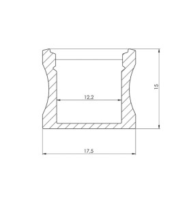 SLIMLINE 15 mm - PROFILÉ EN ALUMINIUM POUR RUBAN LED - ALUMINIUM ANODI