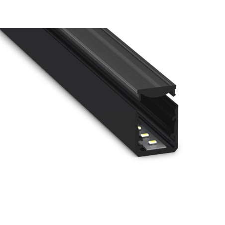 SLIM LINE 15 FL - PROFILÉ EN ALUMINIUM POUR RUBAN LED - HAUTE EFFICACITÉ - QUALITÉ PREMIUM - NOIR