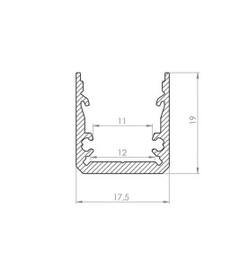 SLIM LINE 15 FL - PROFILÉ EN ALUMINIUM POUR RUBAN LED - HAUTE EFFICACI