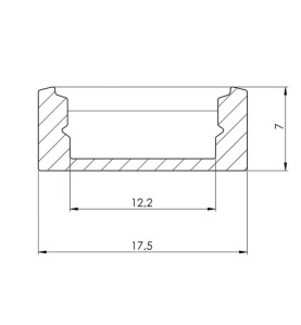 SLIMLINE 7 mm - PROFILÉ EN ALUMINIUM POUR RUBAN LED - ARGENT - 2 m - V
