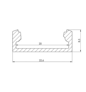 SLIMLINE WIDE - 8 mm - PROFILÉ EN ALUMINIUM POUR RUBAN LED - ALUMINIUM