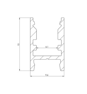 ALU-SWISS - PROFILÉ EN ALUMINIUM POUR RUBAN LED - ÉTROIT 6-8 mm - ALUM