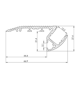 ALU-STAIR - PROFILÉ EN ALUMINIUM POUR RUBAN LED - ESCALIER - ALUMINIUM