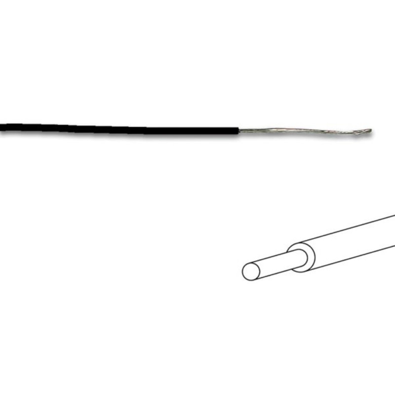 FIL DE CÂBLAGE - ø 1.4 mm - 0.2 mm² - MONOBRIN - NOIR