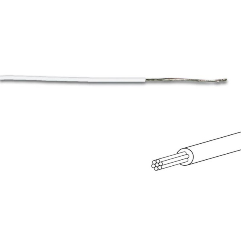 FIL DE CÂBLAGE -  ø 1.4 mm - 0.2 mm² - MULTIBRIN - BLANC