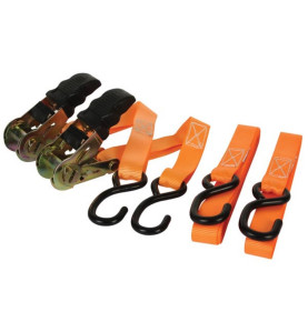 SANGLE D'ARRIMAGE AVEC TENDEUR À CLIQUET 500 kg - 25 mm x 5 m - 2 pcs 