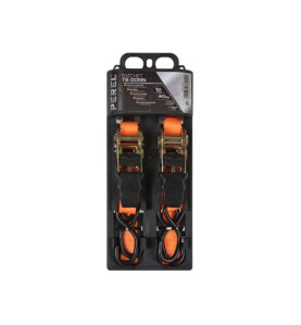 SANGLE D'ARRIMAGE AVEC TENDEUR À CLIQUET 500 kg - 25 mm x 5 m - 2 pcs 