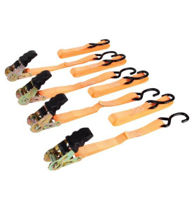 SANGLE D'ARRIMAGE AVEC TENDEUR À CLIQUET 500 kg - 25 mm x 5 m - 4 pcs 