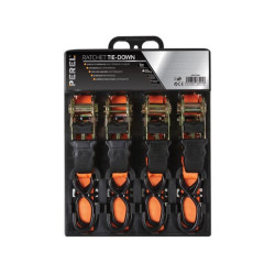 SANGLE D'ARRIMAGE AVEC TENDEUR À CLIQUET 500 kg - 25 mm x 5 m - 4 pcs