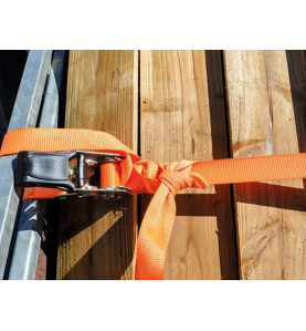SANGLE D'ARRIMAGE AVEC TENDEUR À CLIQUET 500 kg - 25 mm x 5 m - 4 pcs 