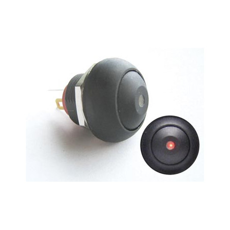 BOUTON-POUSSOIR MINIATURE UNIPOLAIRE À LED ROUGE OFF-(ON) - Velleman