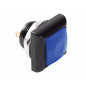 POUSSOIR MÉTALLIQUE CARRÉ AVEC CAPUCHON BLEU - 1P SPST OFF-(ON)