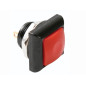 POUSSOIR MÉTALLIQUE CARRÉ AVEC CAPUCHON ROUGE - 1P SPST OFF-(ON)