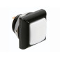 POUSSOIR MÉTALLIQUE CARRÉ AVEC CAPUCHON BLANC - 1P SPST OFF-(ON)