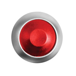 POUSSOIR MÉTALLIQUE ROND AVEC CAPUCHON ROUGE - 1P SPST OFF-(ON)