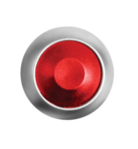 POUSSOIR MÉTALLIQUE ROND AVEC CAPUCHON ROUGE - 1P SPST OFF-(ON) - Vell