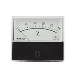 Voltmètre analogue de tableau 50V CC / 70 x 60mm