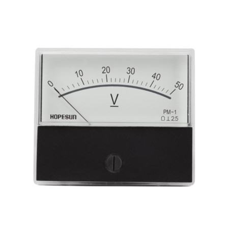 Voltmètre analogue de tableau 50V CC / 70 x 60mm