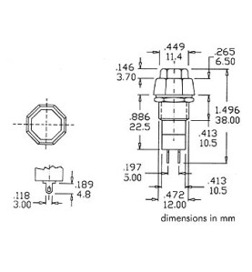 R18-24A  BOUTON-POUSSOIR OFF-ON ROUGE 3A/125V - Velleman