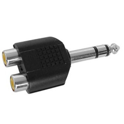 DOUBLE RCA FEMELLE VERS JACK MALE 6.35mm STEREO - Velleman