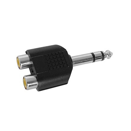 DOUBLE RCA FEMELLE VERS JACK MALE 6.35mm STEREO - Velleman
