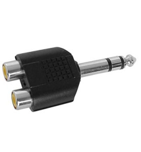 DOUBLE RCA FEMELLE VERS JACK MALE 6.35mm STEREO - Velleman