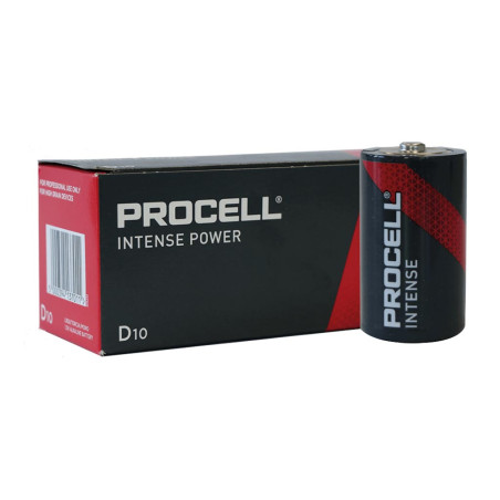 DURACELL - PROCELL ITENSE ALKALINE BATTERY 1.5 V LR20 D - 10 pcs - Vel