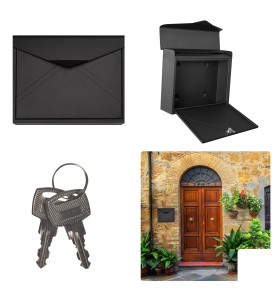 BOÎTE AUX LETTRES - VERONA - NOIR TERNE - 38 x 29 x 11,5 cm - PRL