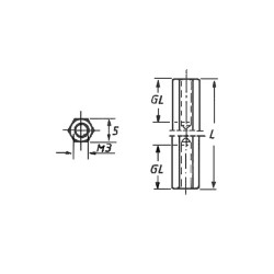 ENTRETOISE METALLIQUE FEMELLE - FEMELLE 15mm M3