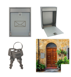 BOÎTE AUX LETTRES - MILAN - ARGENT - 36 x 26 x 8 cm - PRL
