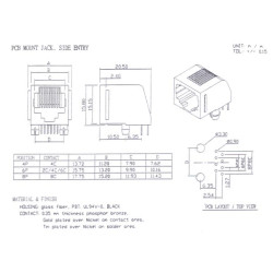 CONNECTEURS MODULAIRES POUR CI RJ10 4P4C, VERSION COUDE
