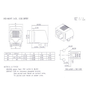 CONNECTEURS MODULAIRES POUR CI RJ10 4P4C, VERSION COUDE - Velleman
