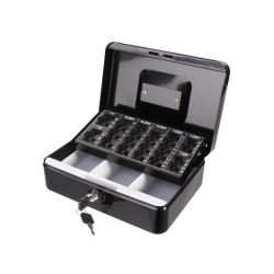Coffret à monnaie, avec plateau pour pièces en euros, 18 x 25 x 9 cm