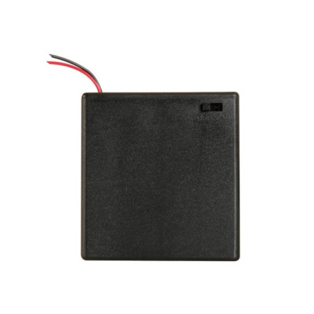 COUPLEUR DE 4 PILES (LR6) (AVEC CONNEXIONS POUR FILS) + COMMUTATEUR