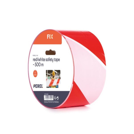Ruban de sécurité rouge/blanc - 500 m - bobine - PRL