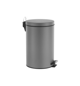 Poubelle à pédale - 14 l - Métal gris - PRL