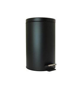 Poubelle à pédale - 14 l - Métal noir - PRL