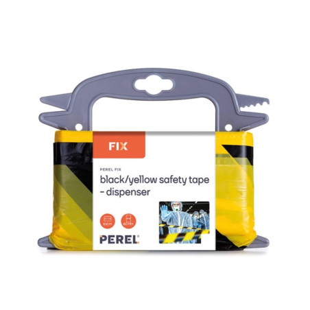 Ruban de sécurité noir/jaune - 100 m - distributeur - PRL